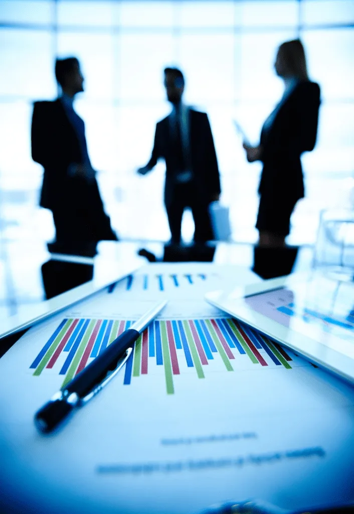A group of people standing around a table.