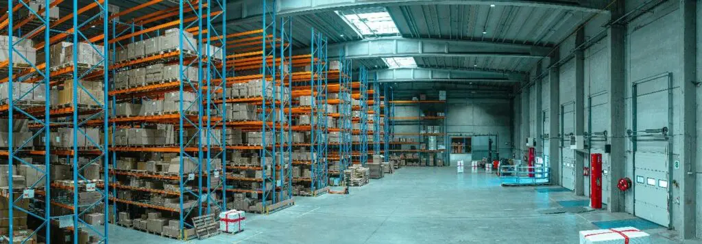 Panoramic view of a warehouse