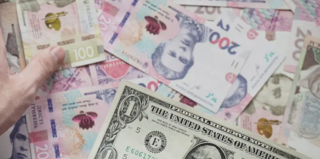 This picture shows a person is showing different currencies for emerging markets.