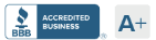 BBB Accredited Business with A+ rating logo.